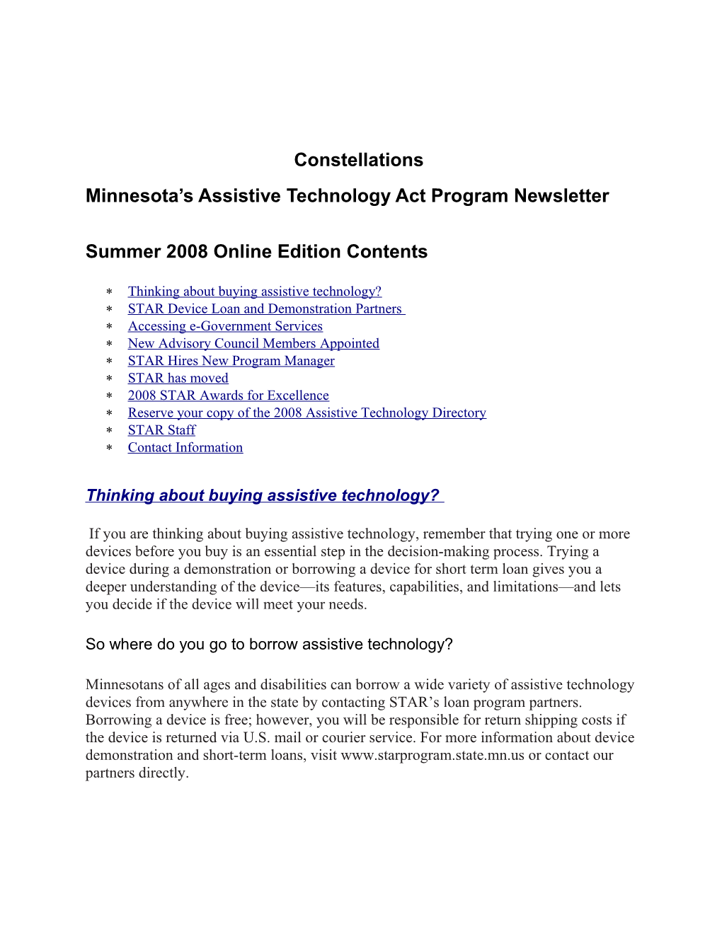 Minnesota S Assistive Technology Act Program Newsletter