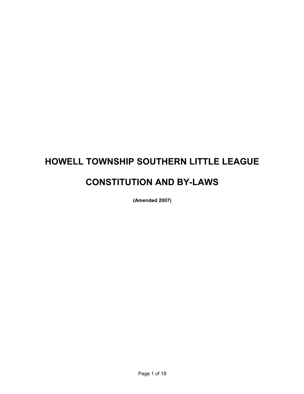 Howell Township Southern Little League