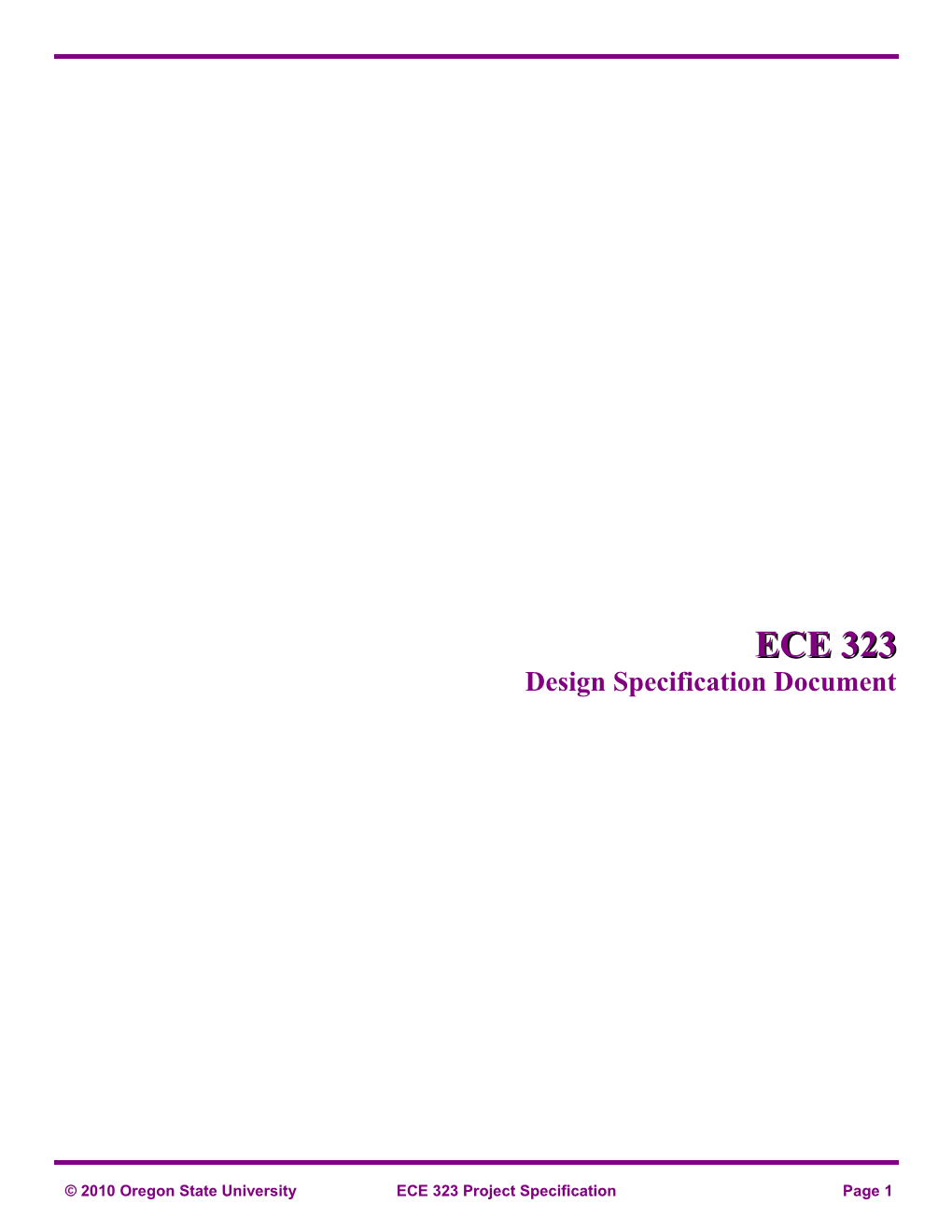 ECE 323: Design Specification Document