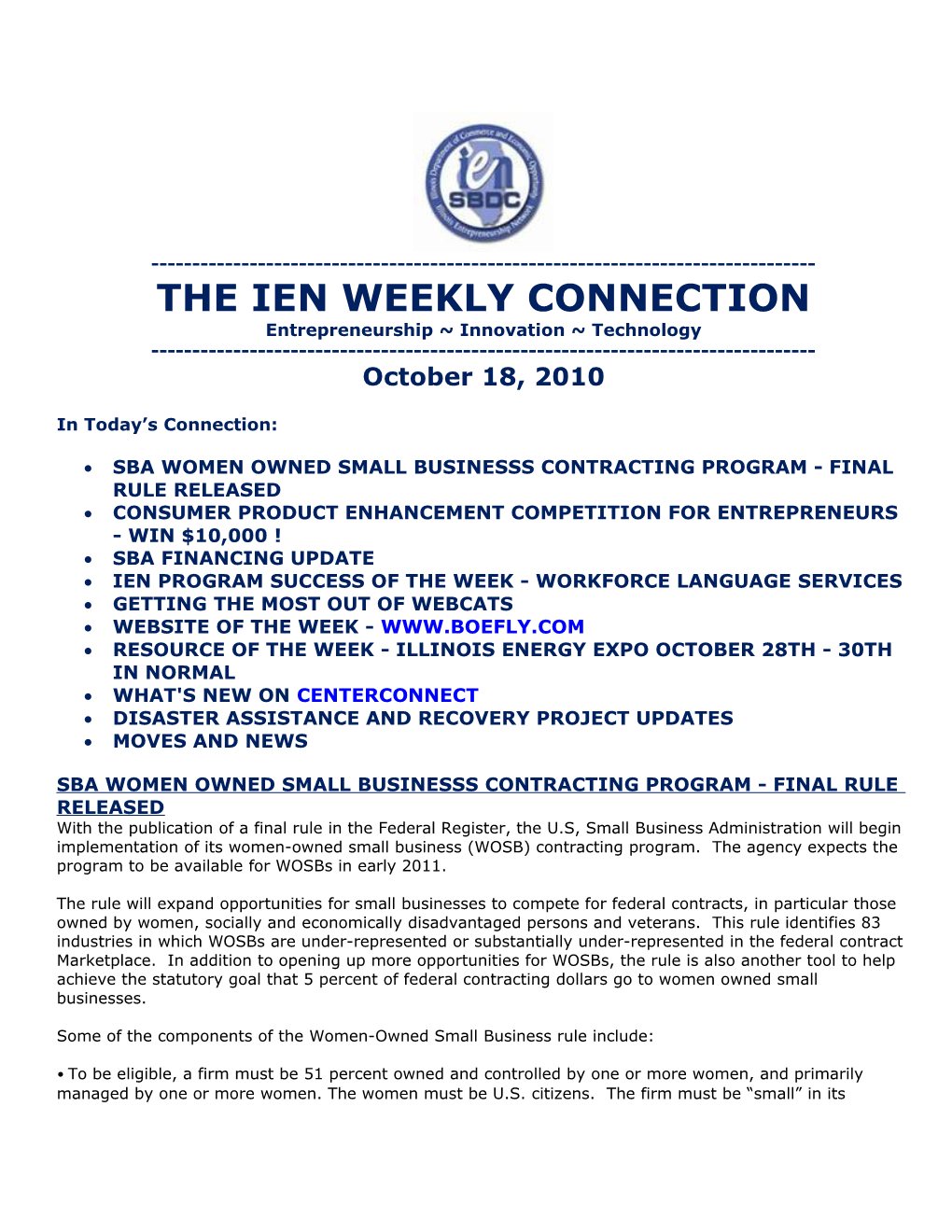 The Ien Weekly Connection s7