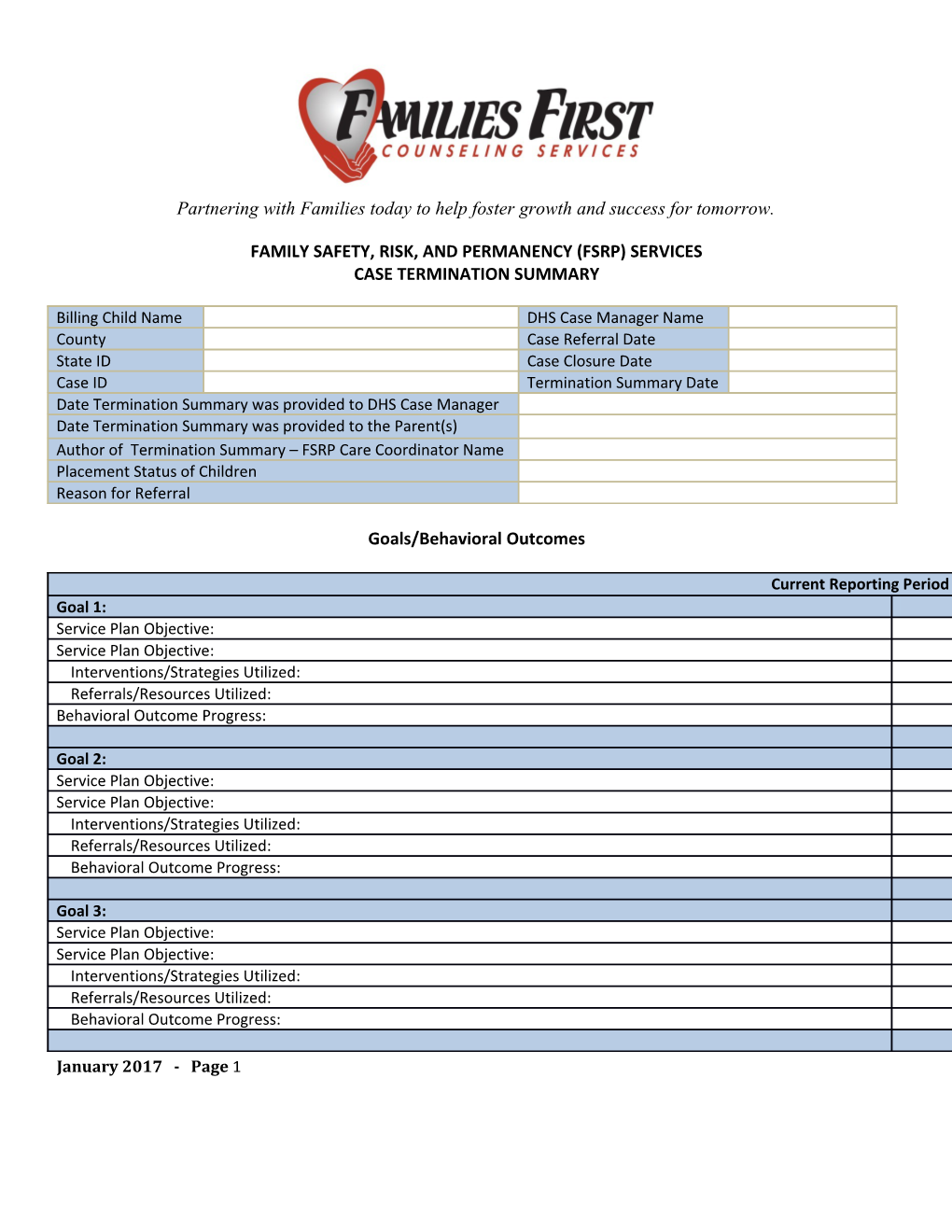 FSRP Case Progress Report