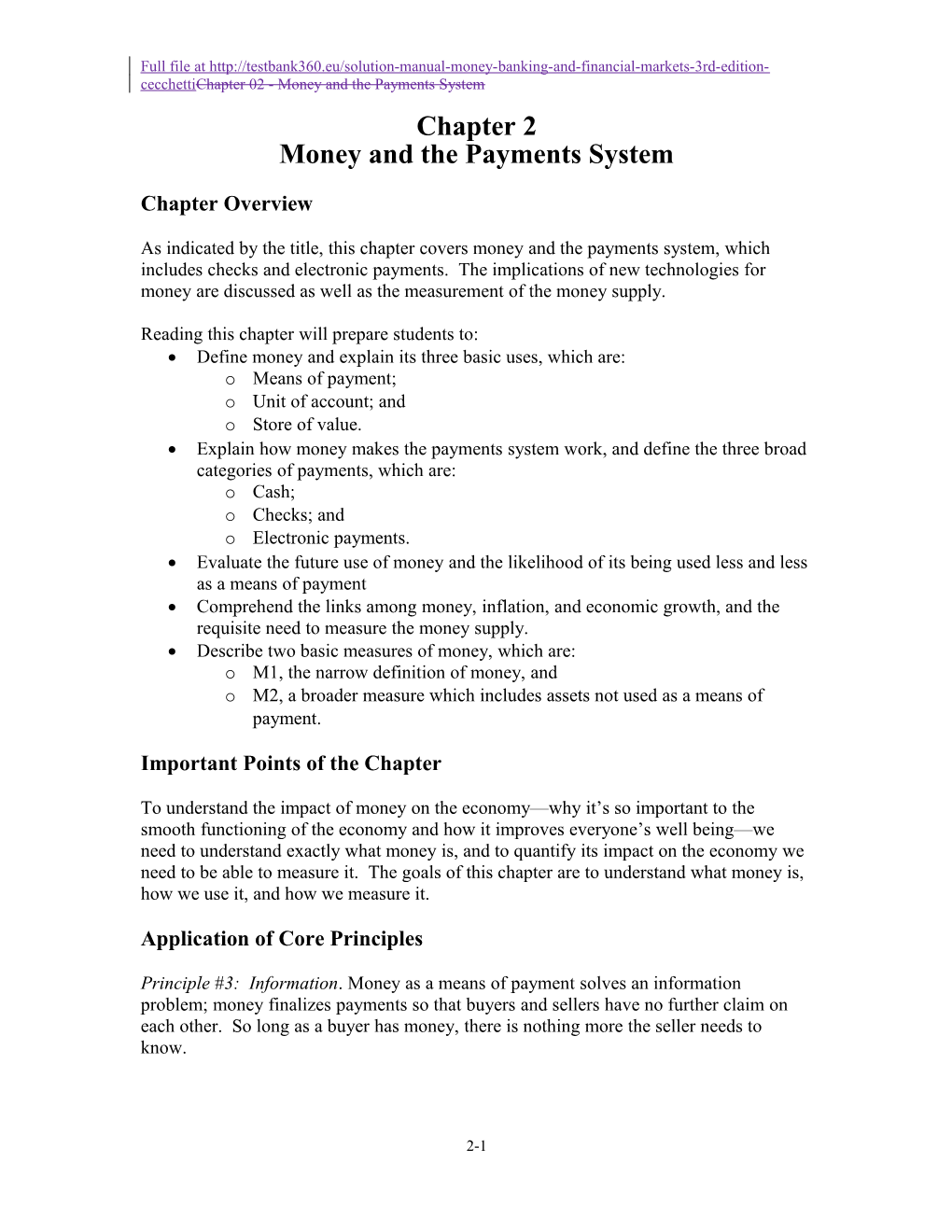 Full File at 02 - Money and the Payments System