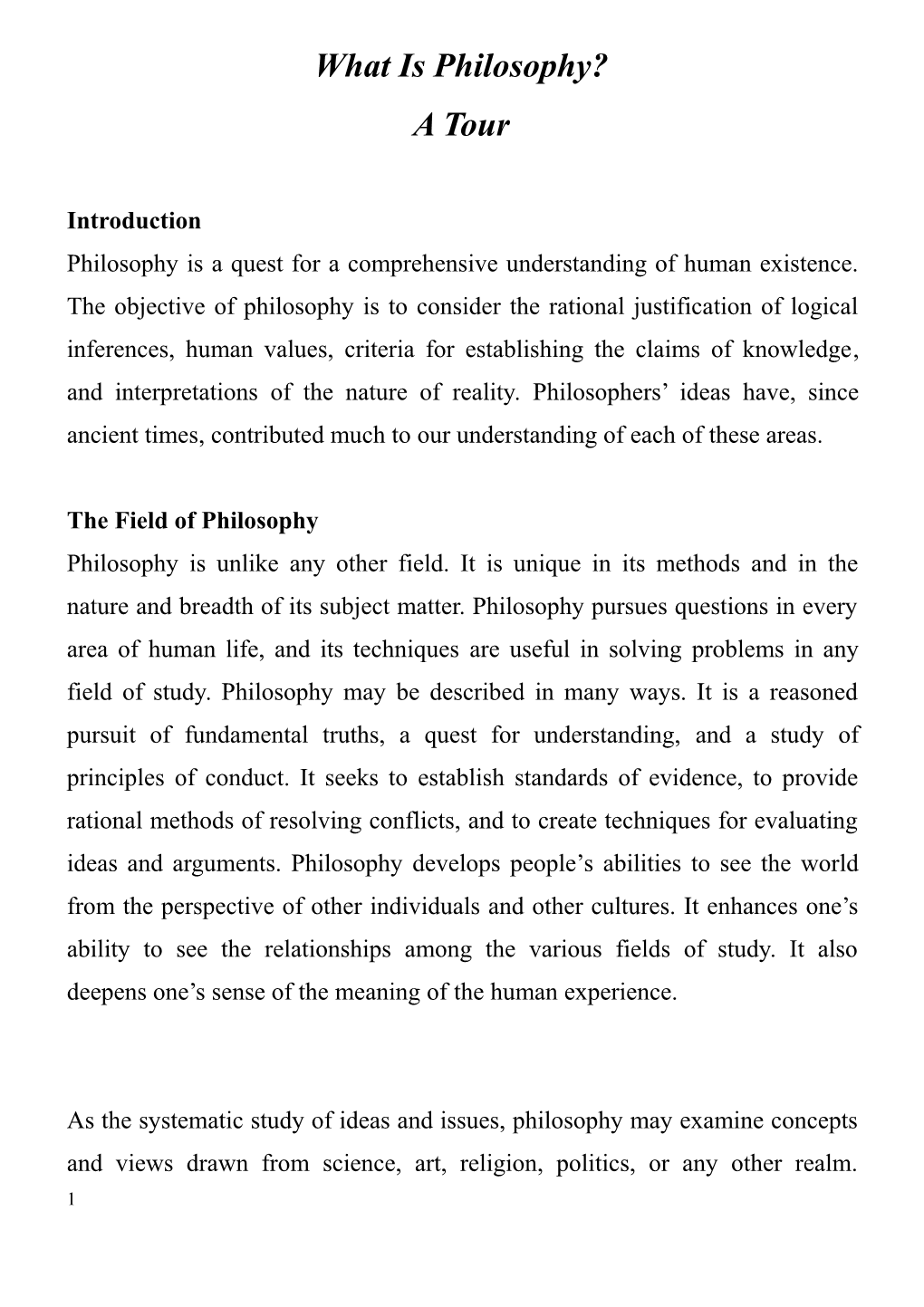 What Is Philosophy?