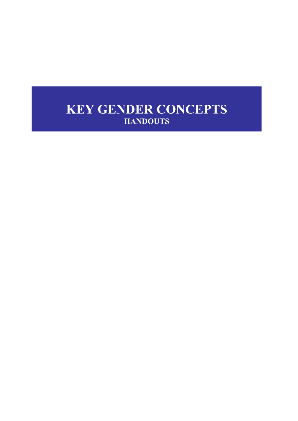 1. Key Gender Concepts Handouts 24
