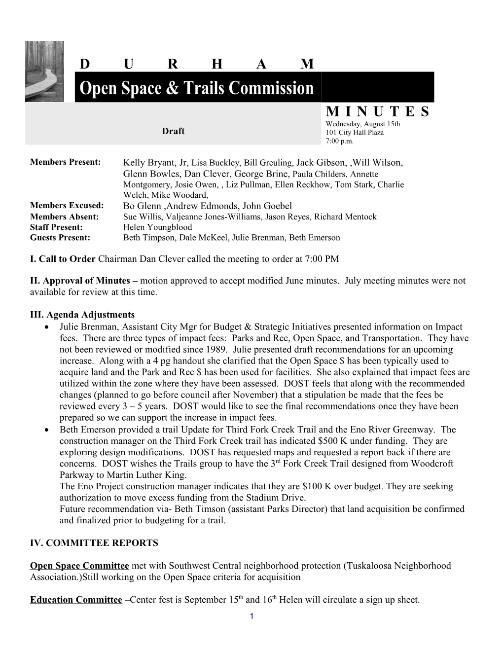 Open Space & Trails Commission