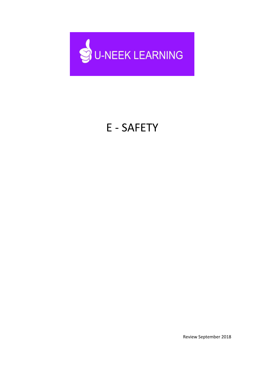 U-Neek Learning S E-Safety Policy