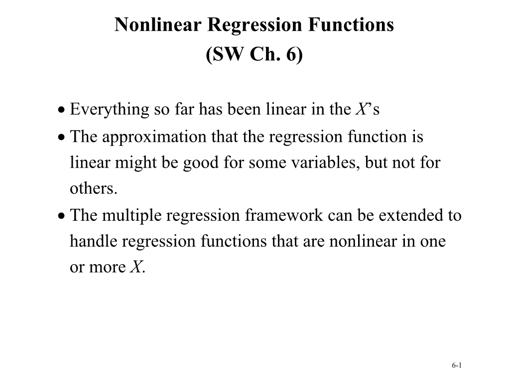 Nonlinear Regression Functions