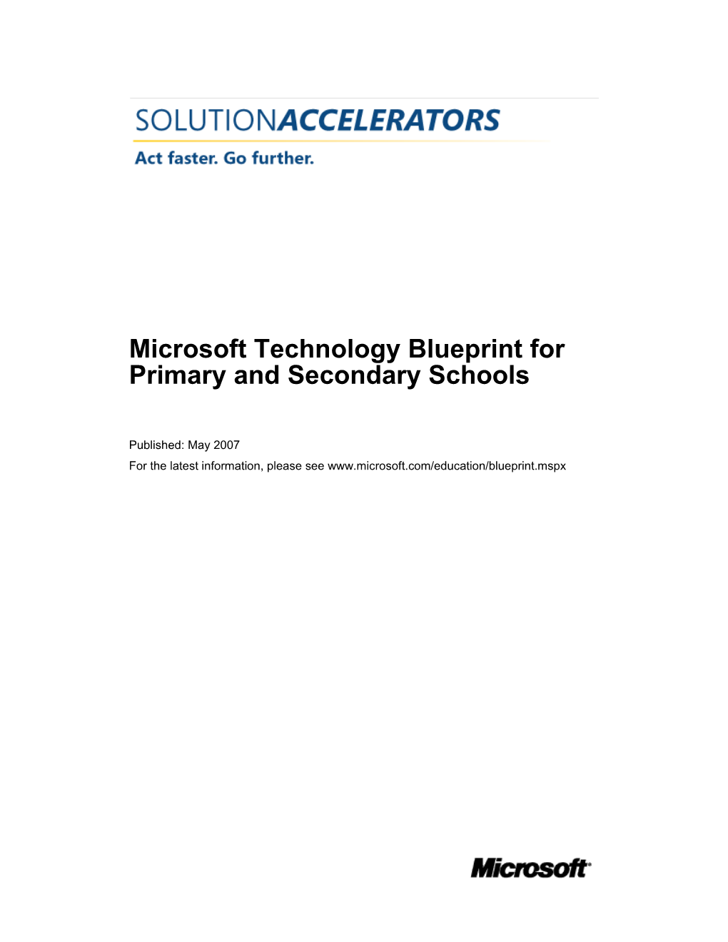 Microsoft Technology Blueprint for Primary and Secondary Schools