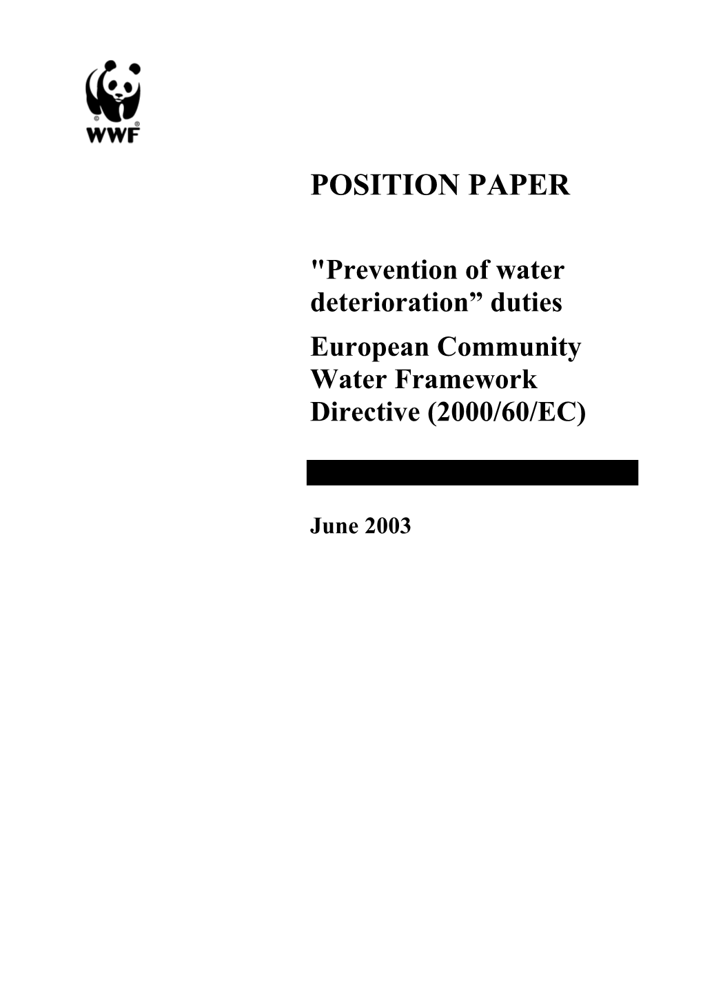 EC Water Framework Directive (2000/60/EC)
