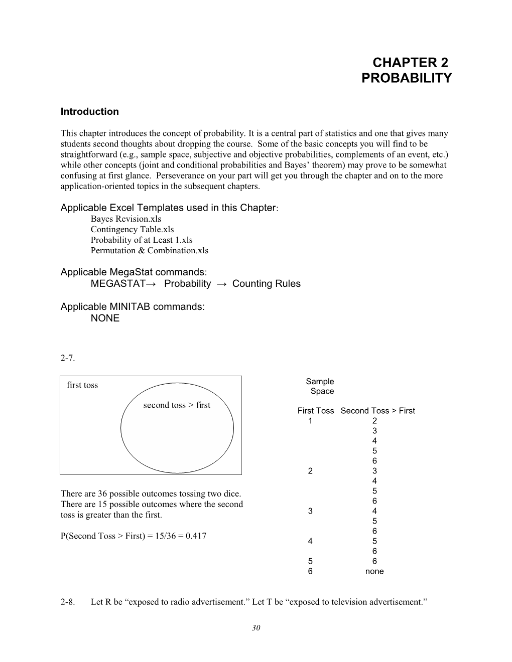 Applicable Excel Templates Used in This Chapter