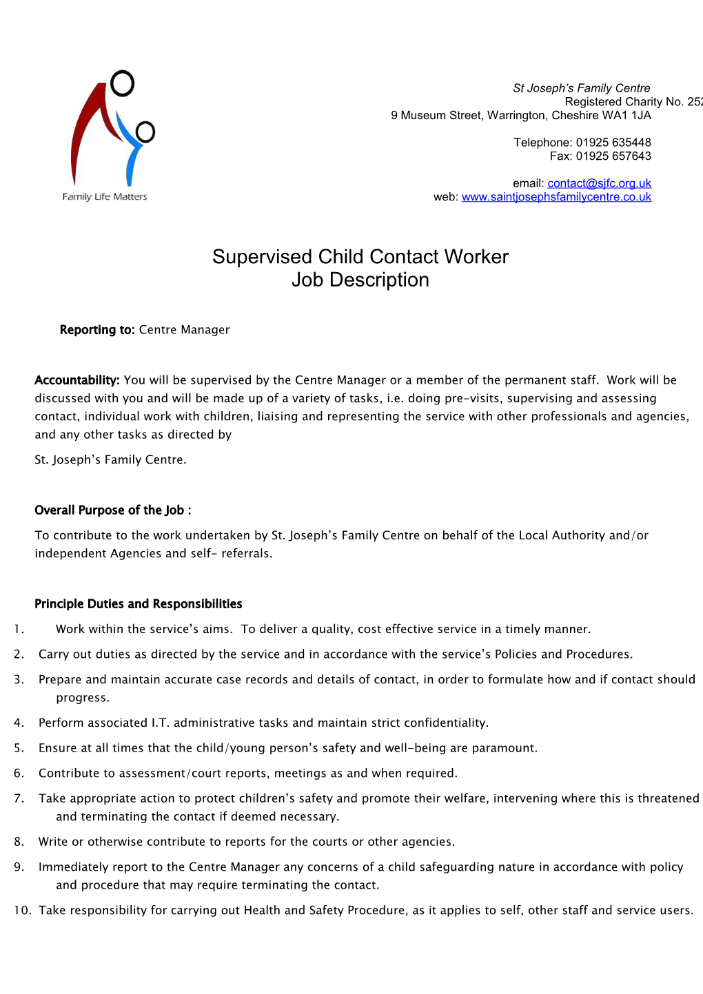 Supervised Child Contact Worker