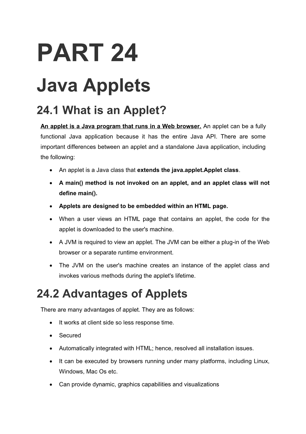24.1 What Is an Applet?