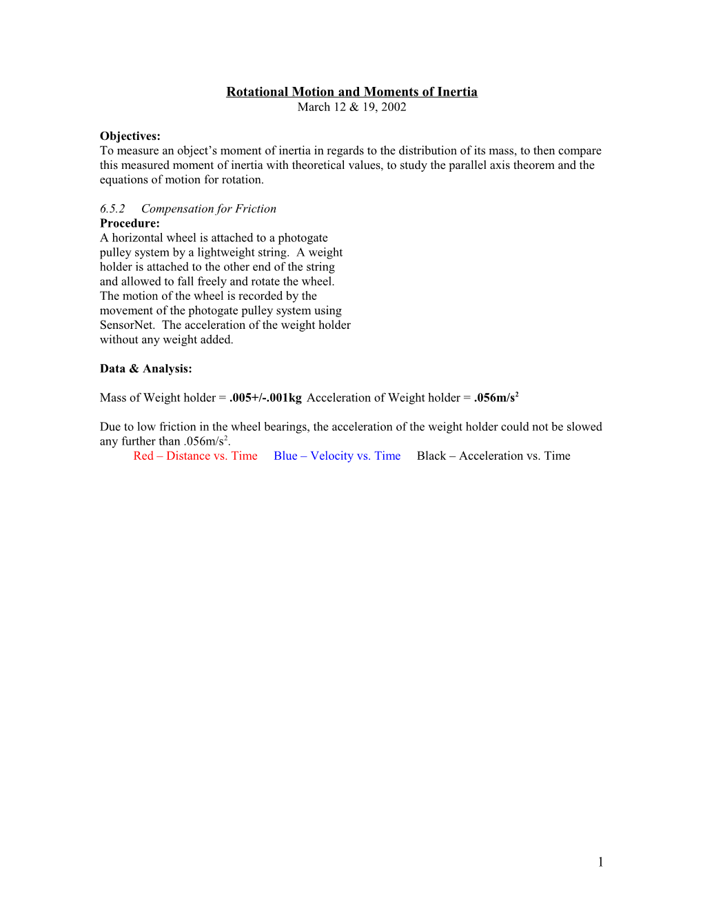 Rotational Motion and Moments of Inertia