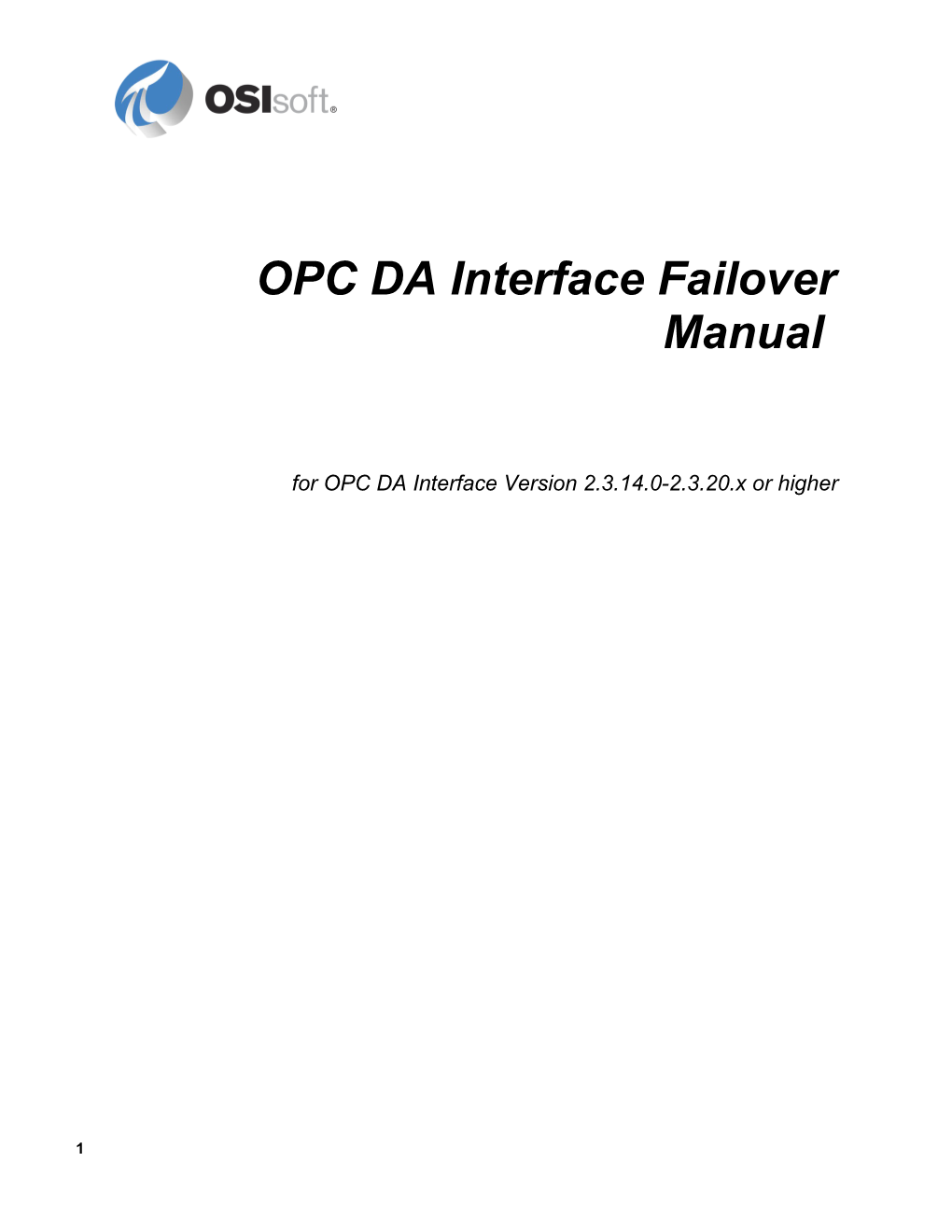 OPC DA Interface Failover Manual