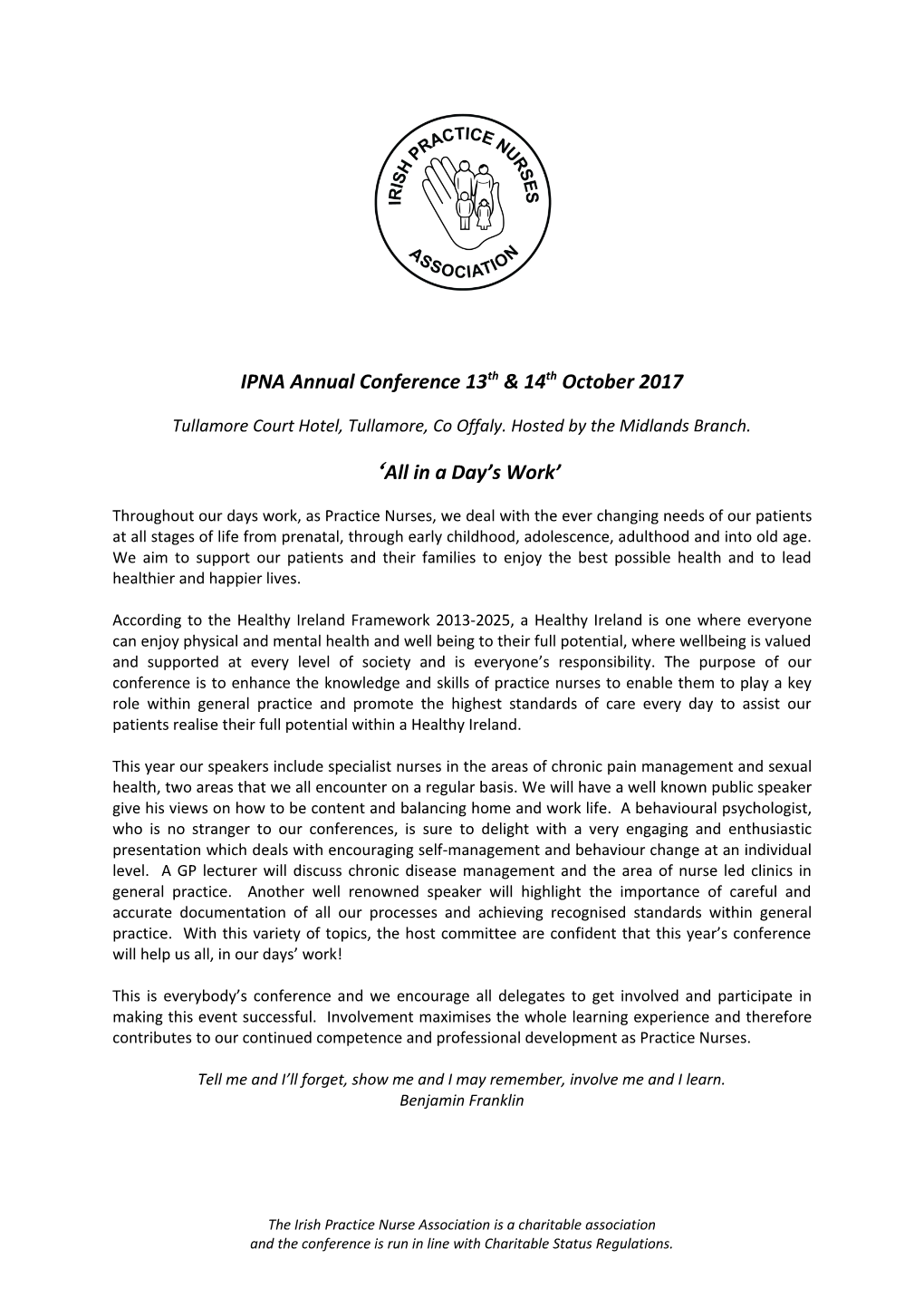 IPNA Annual Conference 13Th & 14Th October 2017