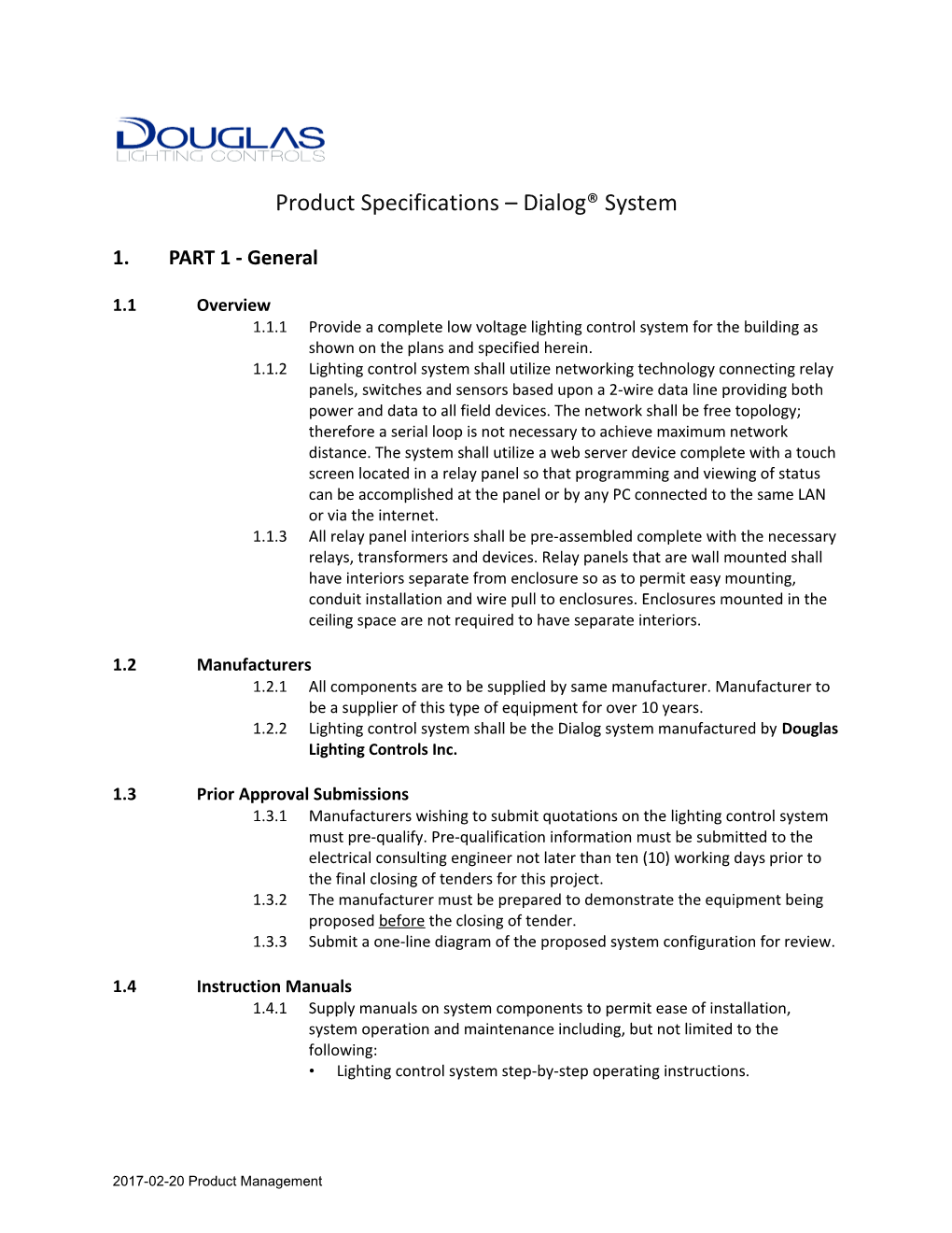 Douglas Low Voltage Specification s1