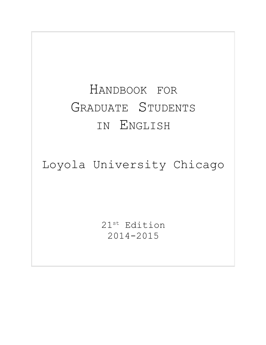 Graduate Student Handbook '98-'99