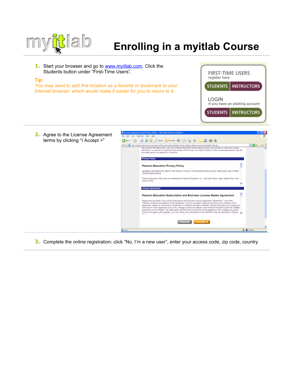 Myitlab Student User Guide Page 5