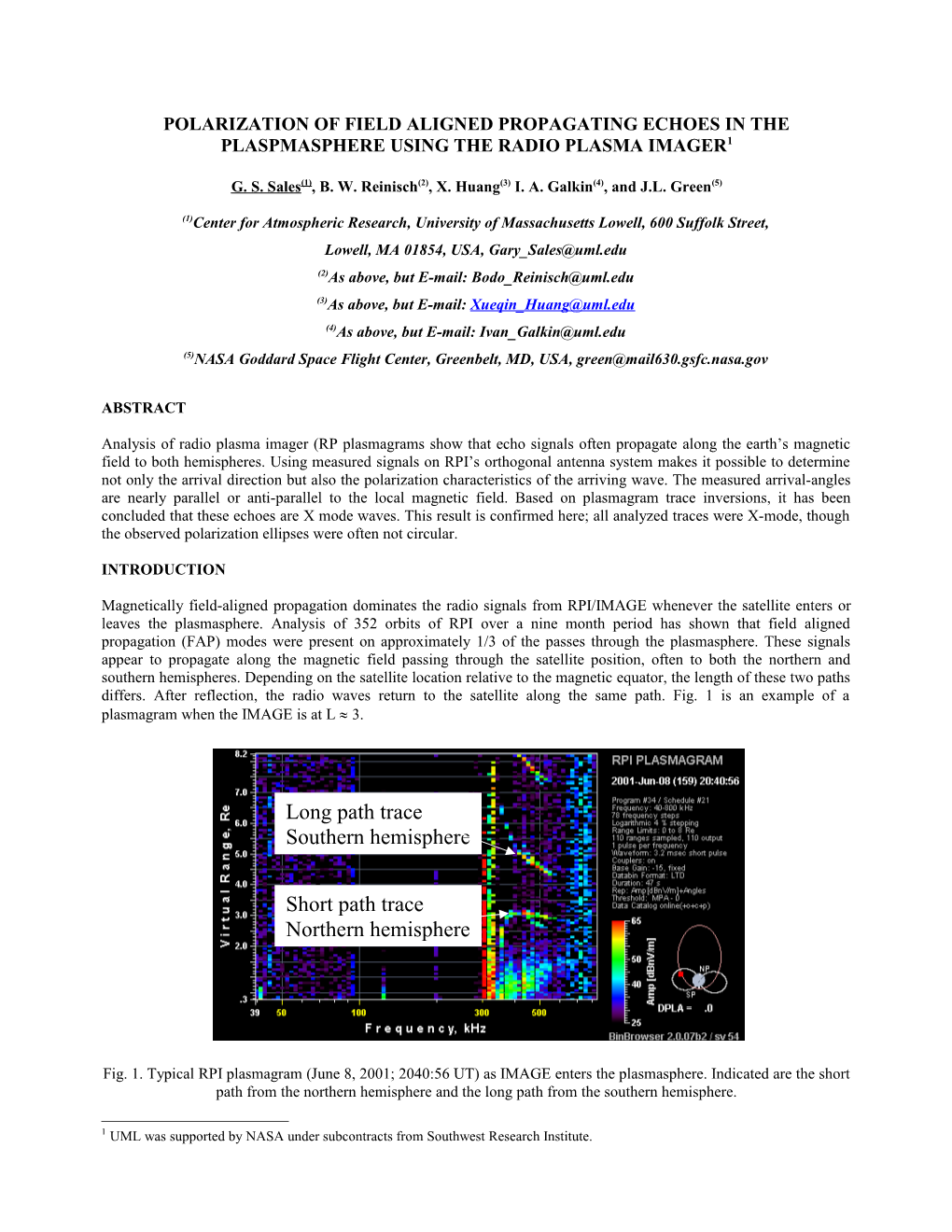 Analysis of the Amplitude and Polarization of Field Aligned Propagating Echoes in The