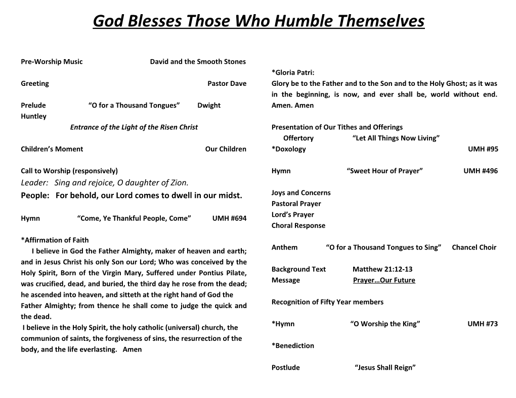 God Blesses Those Who Humble Themselves