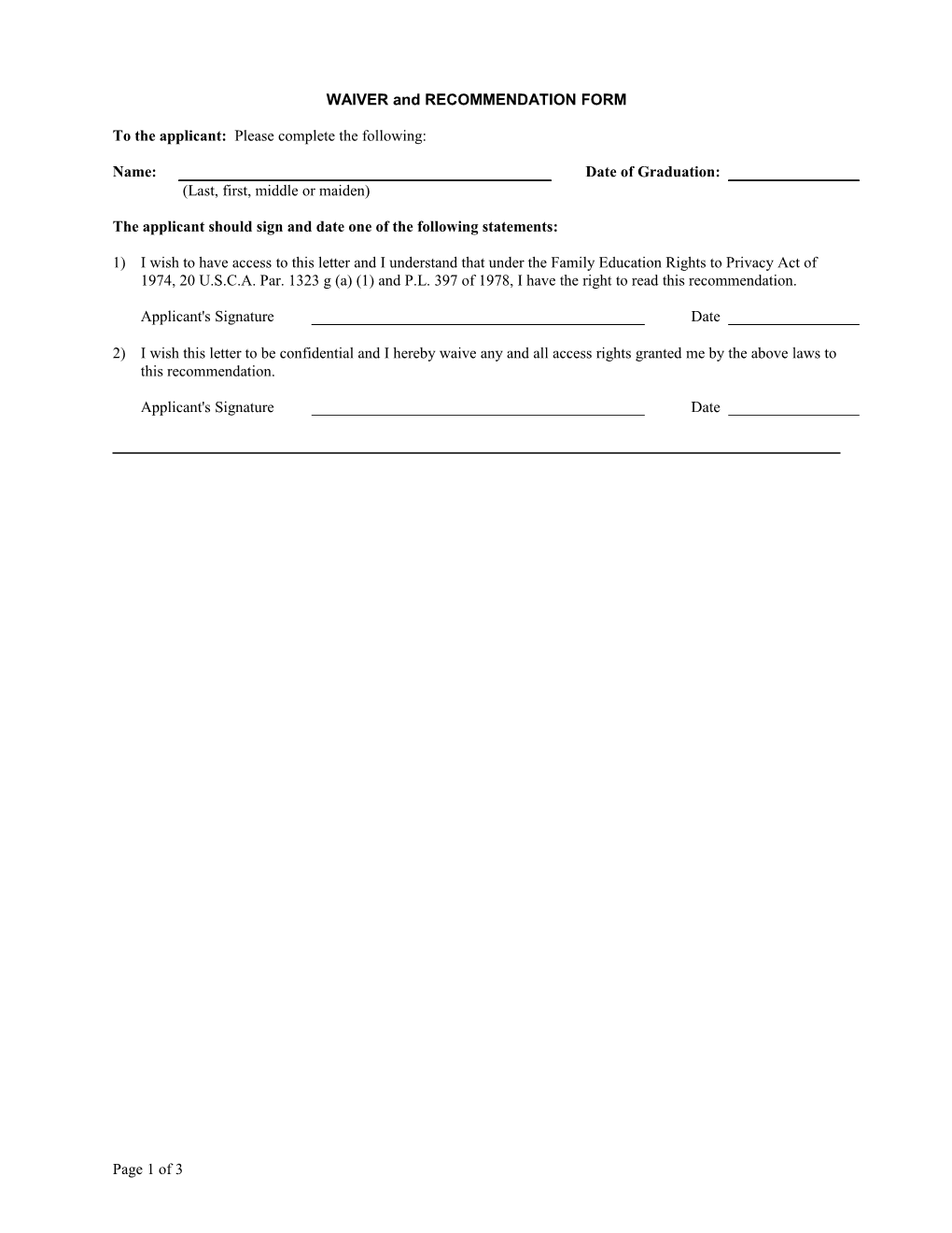 WAIVER and RECOMMENDATION FORM s1
