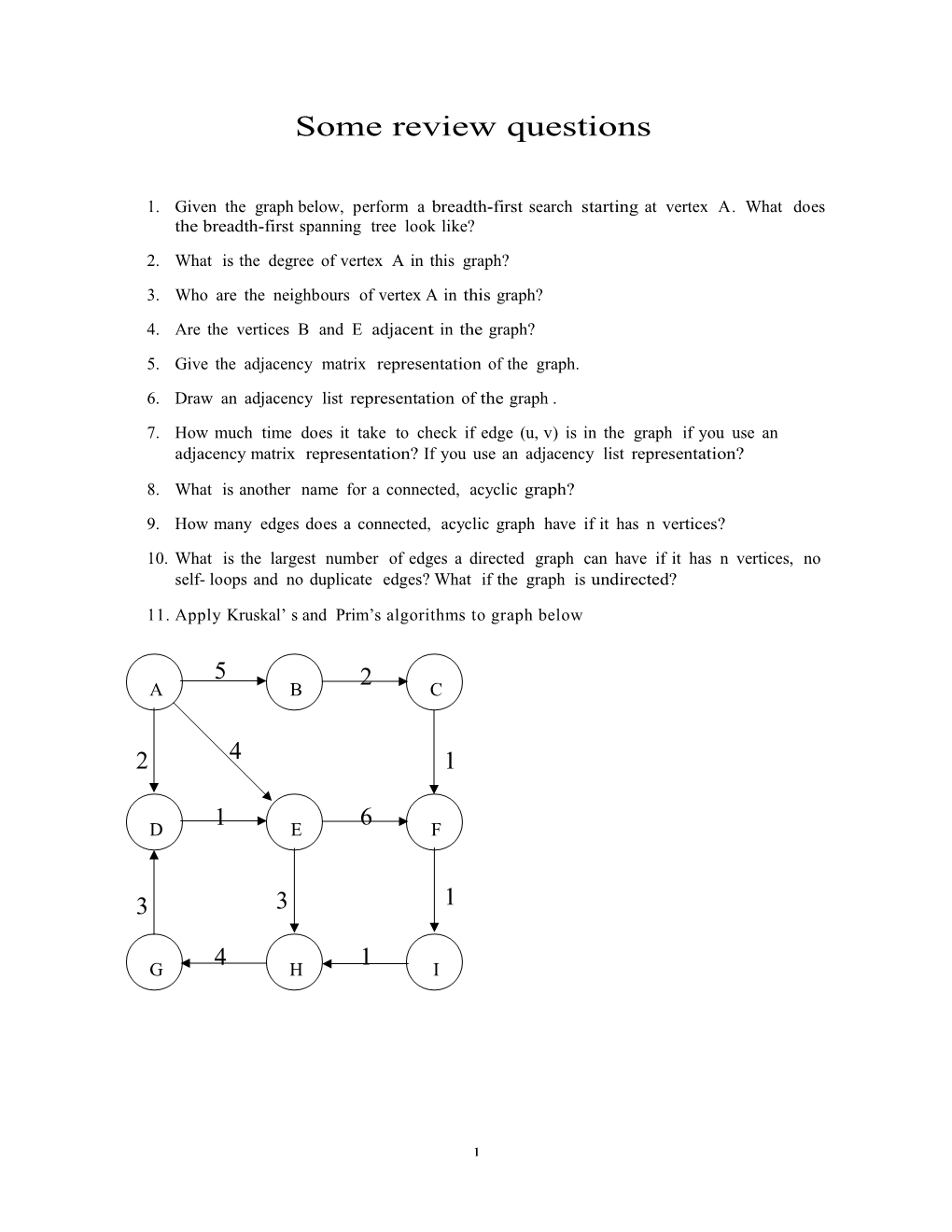 Giventhe Graph Below, Perform Abreadth-Firstsearch Startingat Vertex A. What