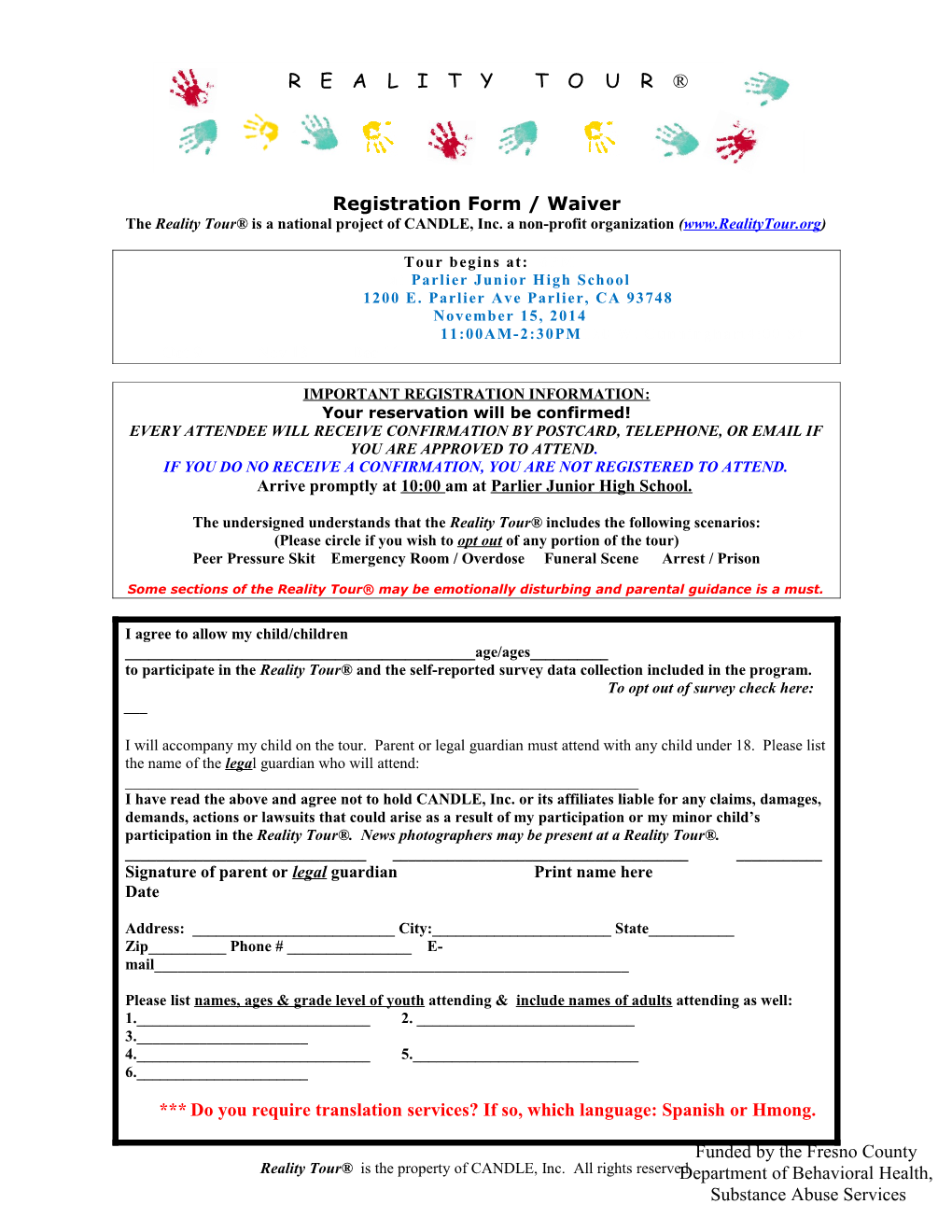 Registration Form / Waiver