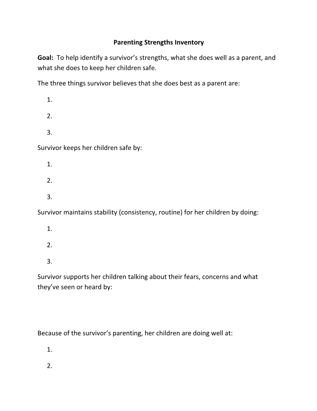 Parenting Strengths Inventory