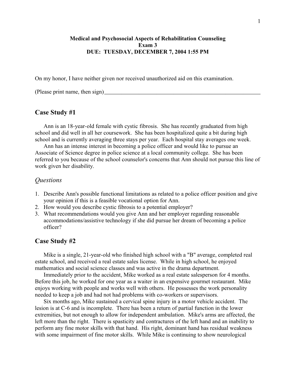 Medical and Psychosocial Aspects of Rehabilitation Counseling