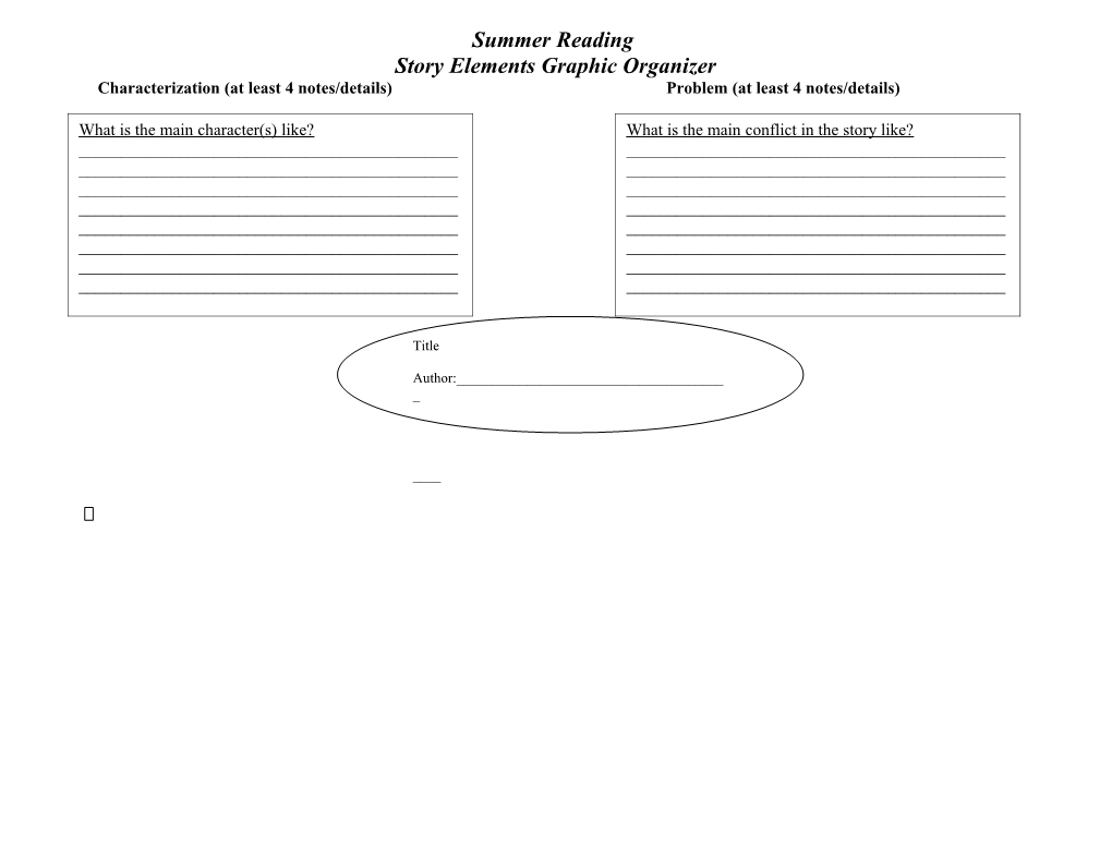 Story Elements Graphic Organizer