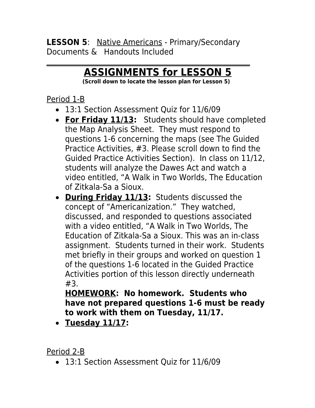 LESSON 5: Native Americans