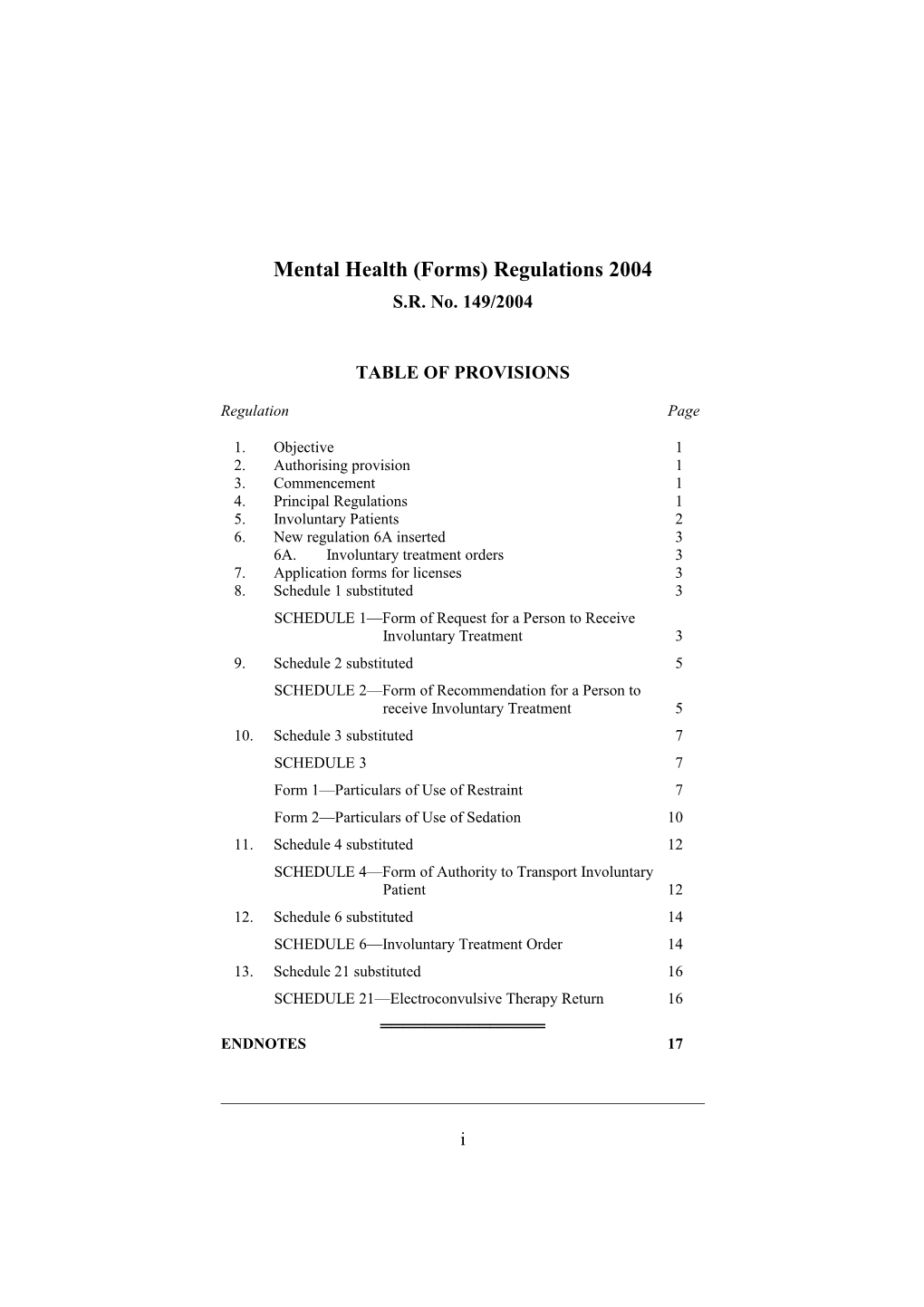 Mental Health (Forms) Regulations 2004