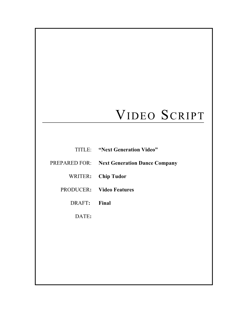 Two-Column Video Script Format