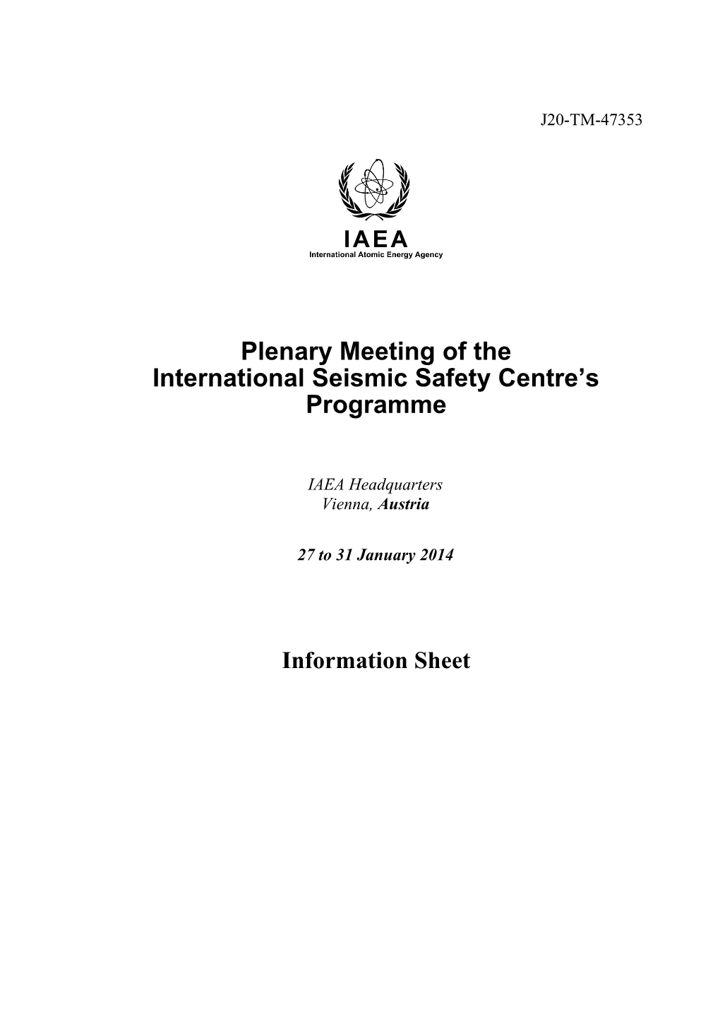 International Seismic Safety Centre Sprogramme