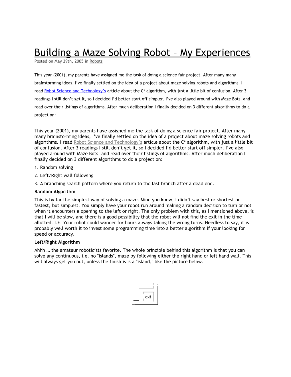 Building a Maze Solving Robot My Experiences