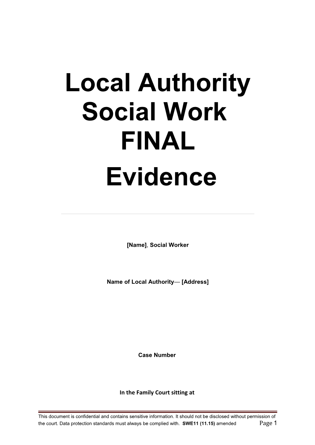 Local Authority Social Work