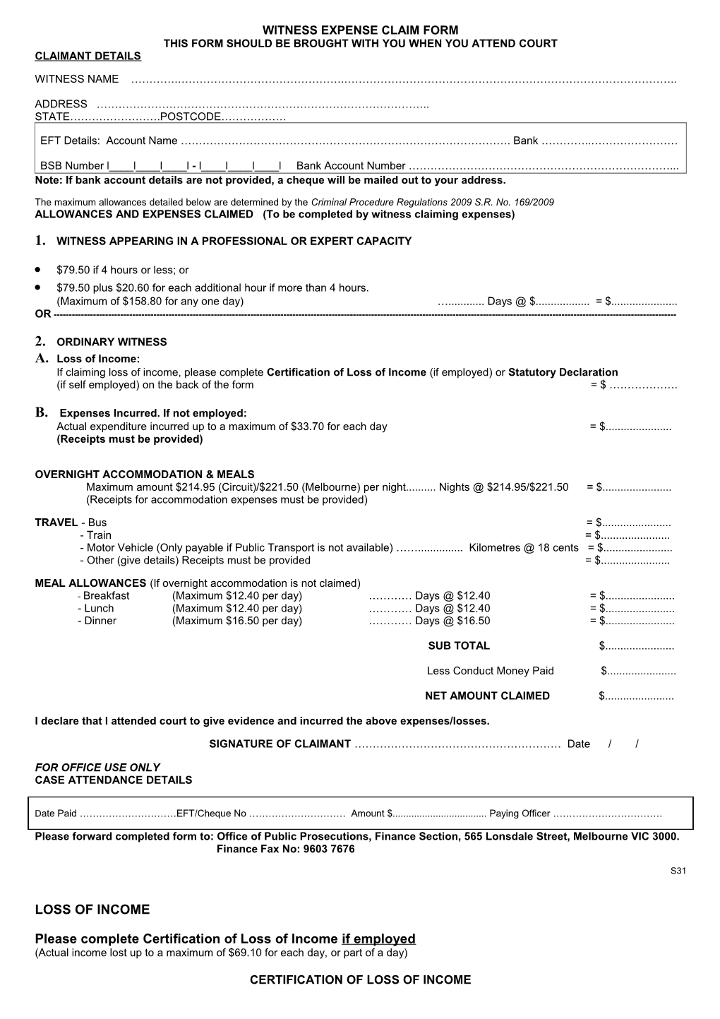 This Form Should Be Brought with You When You Attend Court