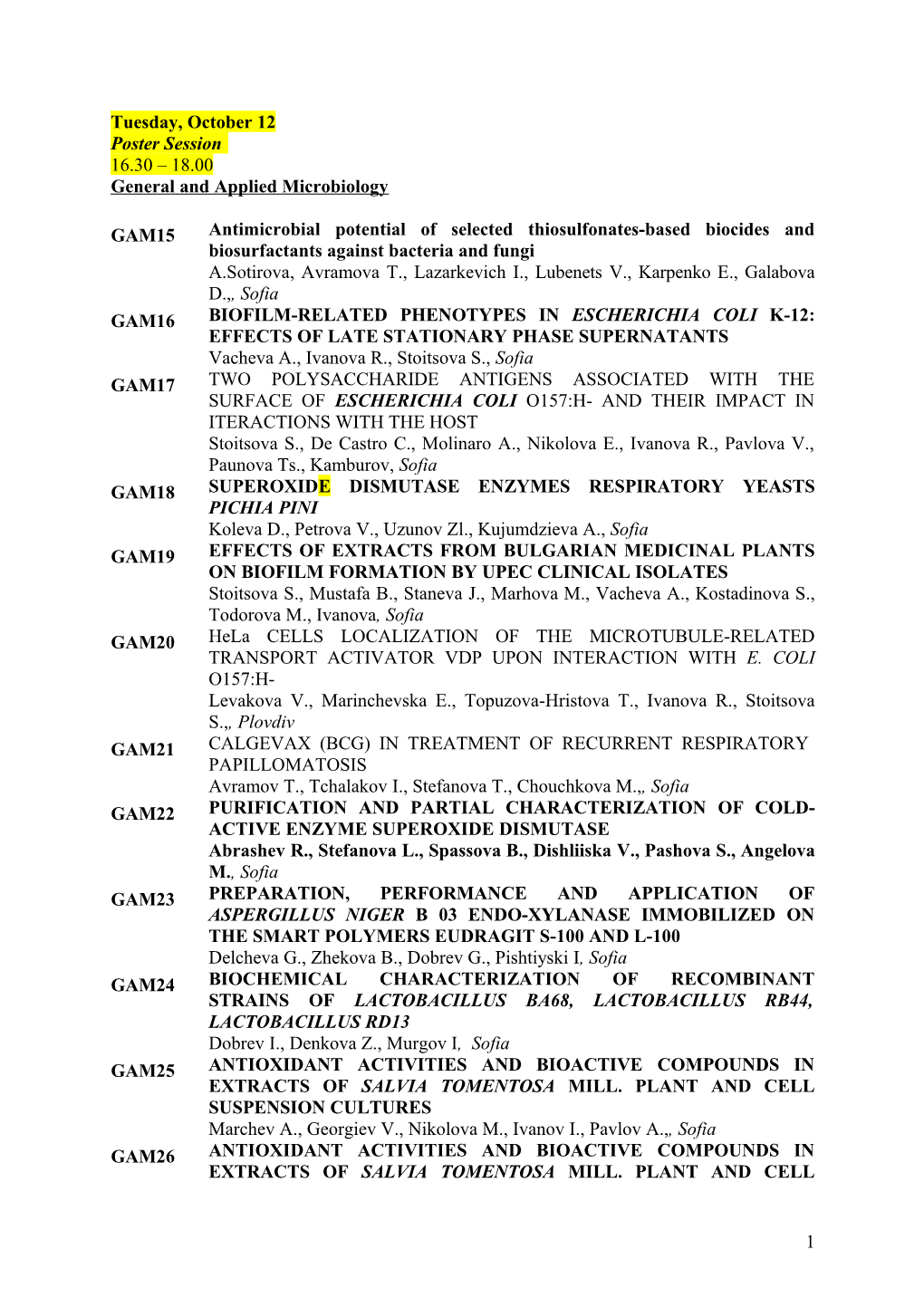 General and Applied Microbiology