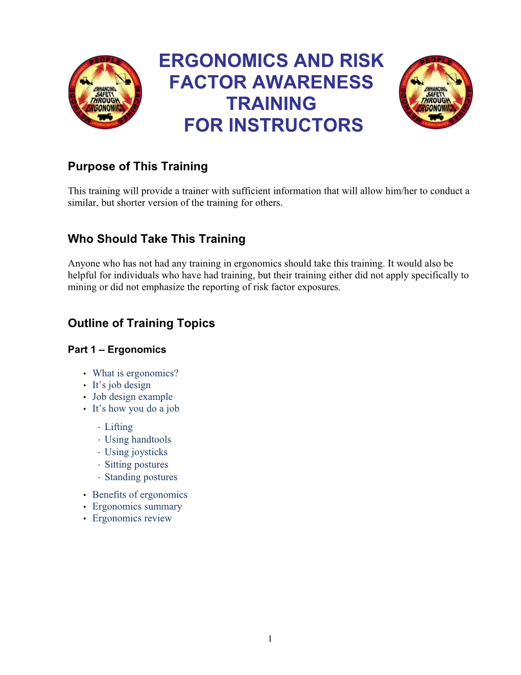 Training for Instructors
