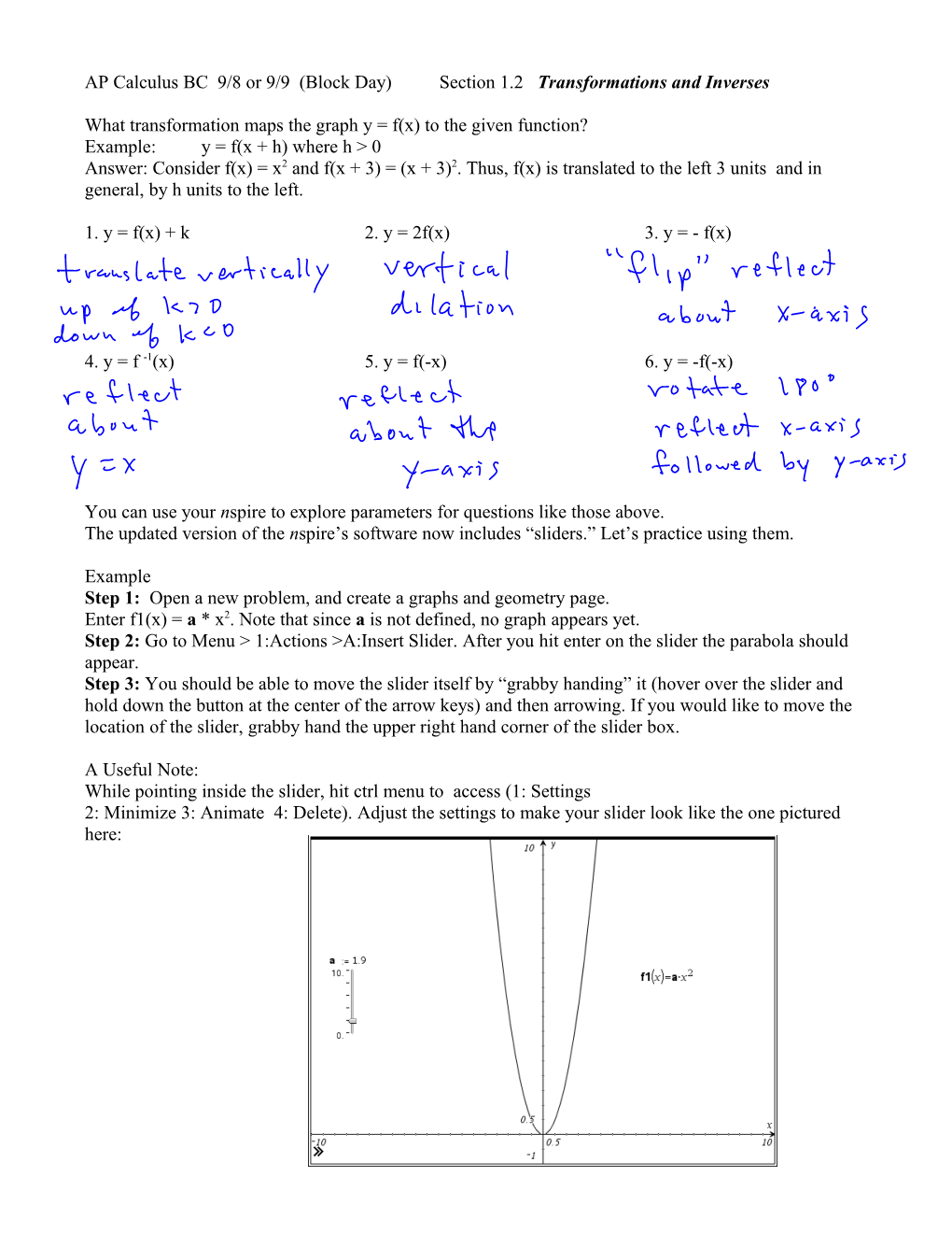 AP Calculus BC 9/8 Or 9/9 (Block Day)