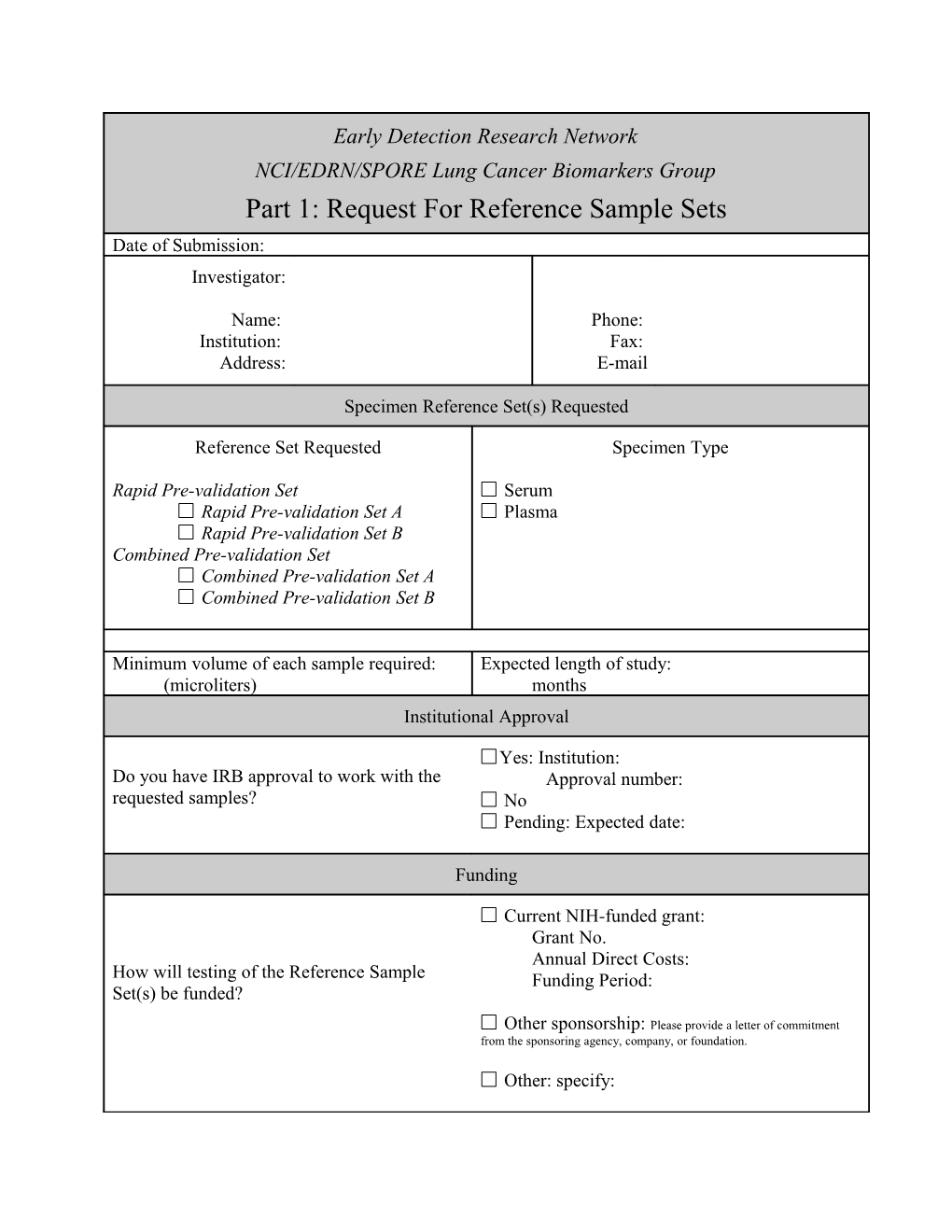 Early Detection Research Network