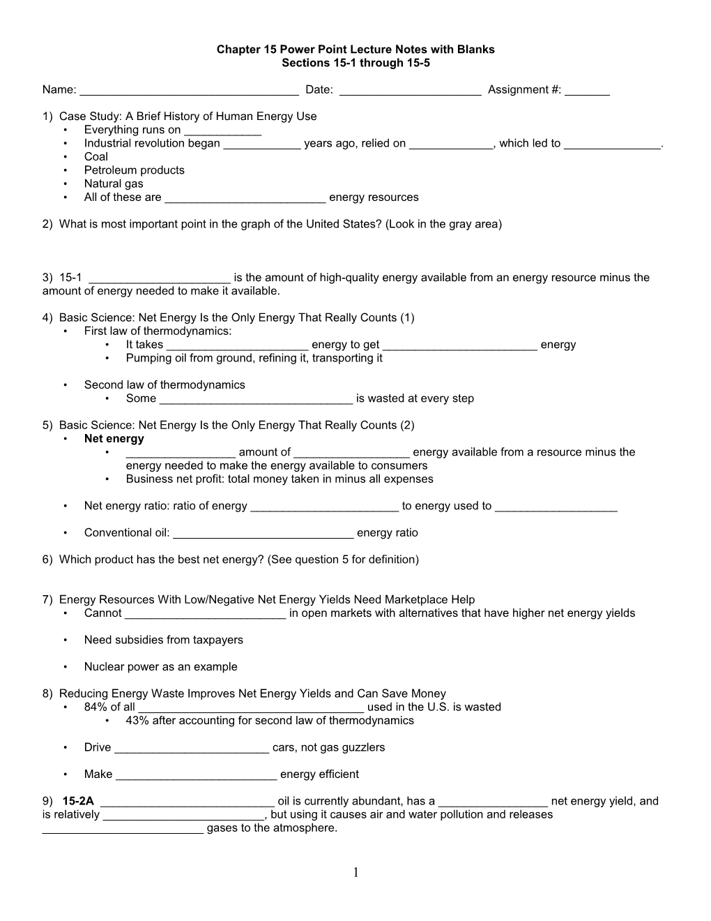 Chapter 15 Power Point Lecture Notes