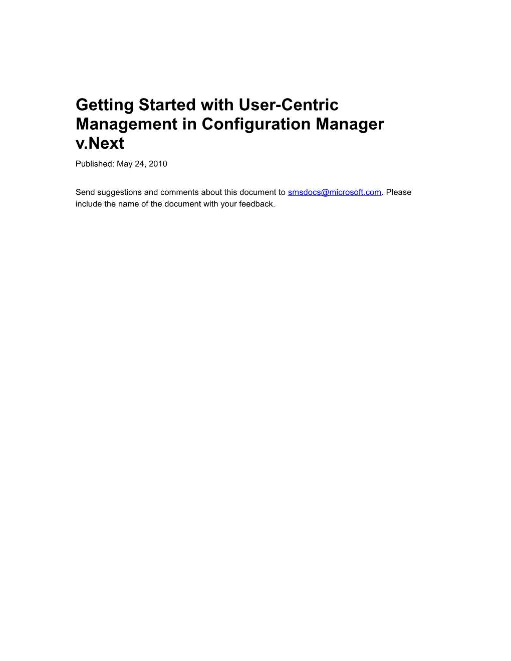 Getting Started with User-Centric Management in Configuration Manager V.Next