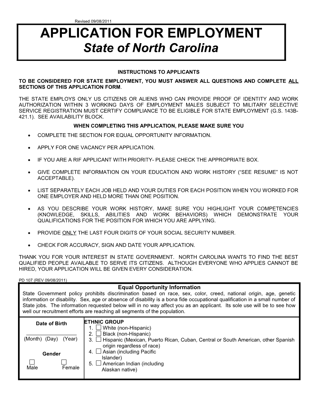 State of North Carolina s19