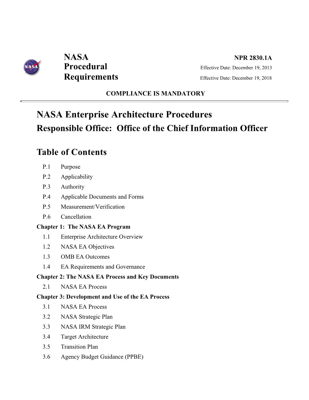 NPR 2830.001B Enterprise Architecture