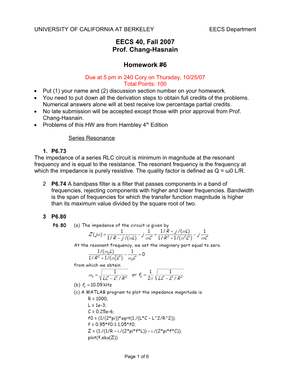 UNIVERSITY of CALIFORNIA at BERKELEY EECS Department