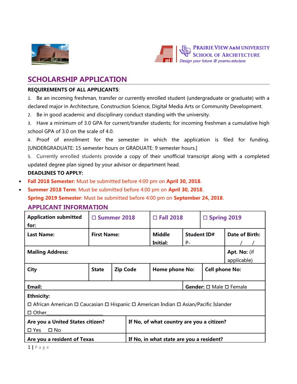 SOA Scholarship Application 1-7-13