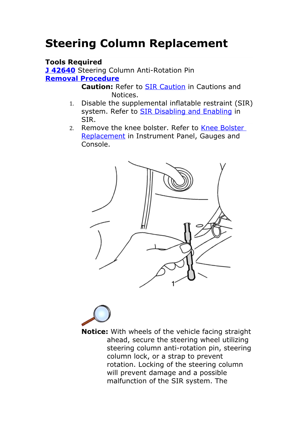 Steering Column Replacement