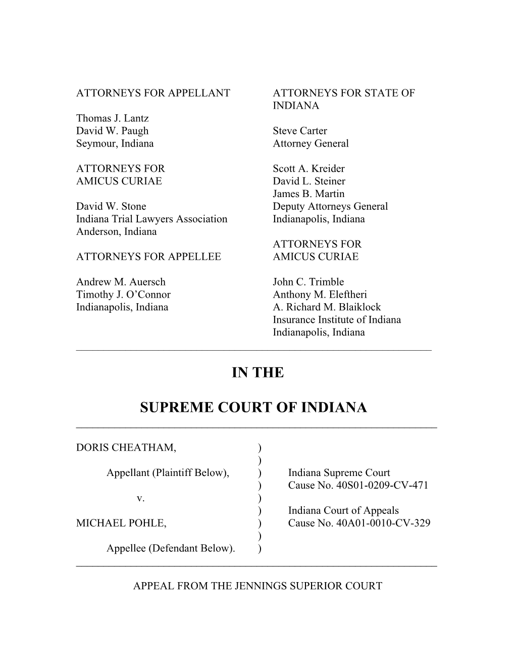 Attorneys for Appellant s8