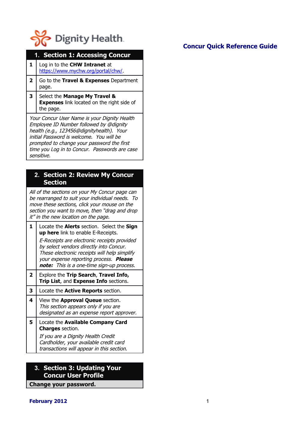 Concur Travel and Expense Quick Reference